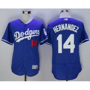 Men's Los Angeles Dodgers #14 Hernandez Majestic blue Flexbase Authentic Collection Player Jersey