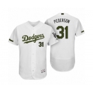 Men's Los Angeles Dodgers #31 Joc Pederson White 2017 Memorial Day Collection Flex Base Jersey