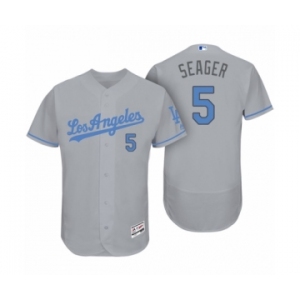 Men's Los Angeles Dodgers #5 Corey Seager Gray 2017 Fathers Day Flex Base Jersey