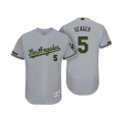 Men's Los Angeles Dodgers #5 Corey Seager Gray 2017 Memorial Day Collection Flex Base Jersey