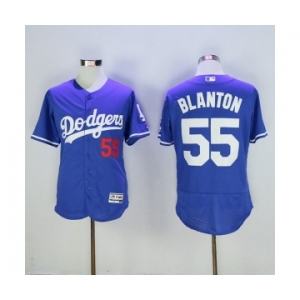 Men's Los Angeles Dodgers #55 Joe Blanton Majestic Blue Flexbase Authentic Collection Player Jersey