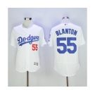 Men's Los Angeles Dodgers #55 Joe Blanton Majestic White Flexbase Authentic Collection Player Jersey