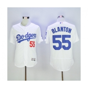 Men's Los Angeles Dodgers #55 Joe Blanton Majestic White Flexbase Authentic Collection Player Jersey