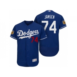 Men's Los Angeles Dodgers #74 Kenley Jansen 2017 Spring Training Flex Base Authentic Collection Stitched Baseball Jersey