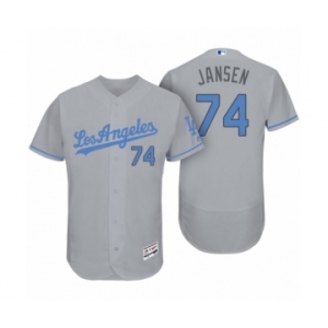 Men's Los Angeles Dodgers #74 Kenley Jansen Gray 2017 Fathers Day Flex Base Jersey