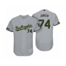 Men's Los Angeles Dodgers #74 Kenley Jansen Gray 2017 Memorial Day Collection Flex Base Jersey