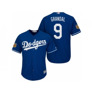 Men's Los Angeles Dodgers #9 Yasmani Grandal 2017 Spring Training Cool Base Stitched MLB Jersey