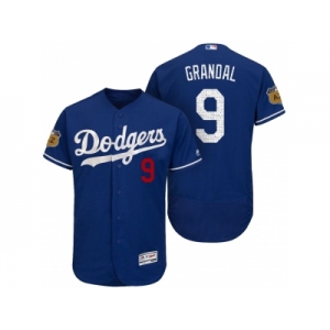 Men's Los Angeles Dodgers #9 Yasmani Grandal 2017 Spring Training Flex Base Authentic Collection Stitched Baseball Jersey