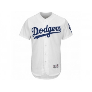 Men's Los Angeles Dodgers Majestic Home Blank White Flex Base Authentic Collection Team Jersey