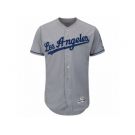 Men's Los Angeles Dodgers Majestic Road Blank Gray Flex Base Authentic Collection Team Jersey