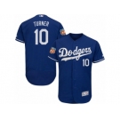 Men's Majestic Los Angeles Dodgers #10 Justin Turner Royal Blue Flexbase Authentic Collection MLB Jersey