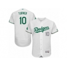 Men's Majestic Los Angeles Dodgers #10 Justin Turner White Celtic Flexbase Authentic Collection MLB Jersey