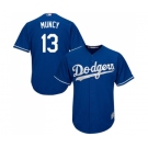 Men's Majestic Los Angeles Dodgers #13 Max Muncy Replica Royal Blue Alternate Cool Base MLB Jersey