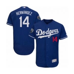 Men's Majestic Los Angeles Dodgers #14 Enrique Hernandez Royal Blue Flexbase Authentic Collection 2018 World Series MLB Jersey