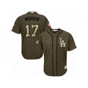 Men's Majestic Los Angeles Dodgers #17 Brandon Morrow Authentic Green Salute to Service MLB Jersey