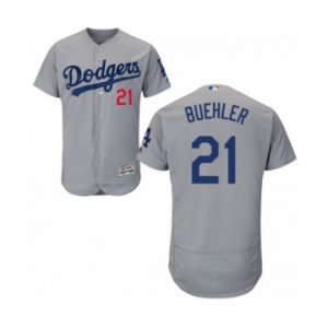 Men's Majestic Los Angeles Dodgers #21 Walker Buehler Grey Road Flex Base Authentic Collection MLB Jersey