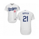 Men's Majestic Los Angeles Dodgers #21 Walker Buehler White Home Flex Base Authentic Collection MLB Jersey