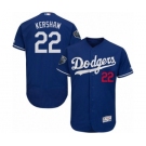 Men's Majestic Los Angeles Dodgers #22 Clayton Kershaw Royal Blue Flexbase Authentic Collection 2018 World Series MLB Jersey