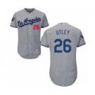 Men's Majestic Los Angeles Dodgers #26 Chase Utley Grey Road Flex Base Authentic Collection 2018 World Series MLB Jersey