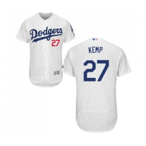 Men's Majestic Los Angeles Dodgers #27 Matt Kemp White Home Flex Base Authentic Collection MLB Jersey