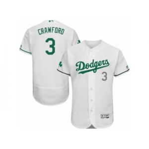 Men's Majestic Los Angeles Dodgers #3 Carl Crawford White Celtic Flexbase Authentic Collection MLB Jersey