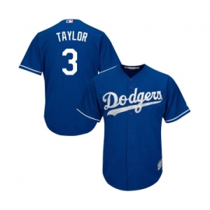 Men's Majestic Los Angeles Dodgers #3 Chris Taylor Replica Royal Blue Alternate Cool Base MLB Jersey