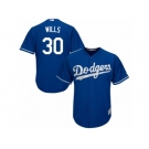 Men's Majestic Los Angeles Dodgers #30 Maury Wills Replica Royal Blue Alternate Cool Base MLB Jersey