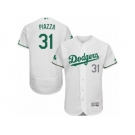 Men's Majestic Los Angeles Dodgers #31 Mike Piazza White Celtic Flexbase Authentic Collection MLB Jersey