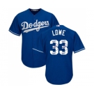 Men's Majestic Los Angeles Dodgers #33 Mark Lowe Authentic Royal Blue Team Logo Fashion Cool Base MLB Jersey