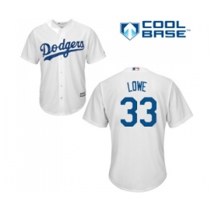 Men's Majestic Los Angeles Dodgers #33 Mark Lowe Replica White Home Cool Base MLB Jersey