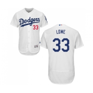 Men's Majestic Los Angeles Dodgers #33 Mark Lowe White Home Flex Base Authentic Collection MLB Jersey