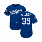 Men's Majestic Los Angeles Dodgers #35 Cody Bellinger Authentic Royal Blue Team Logo Fashion Cool Base 2018 World Series MLB Jersey