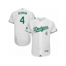 Men's Majestic Los Angeles Dodgers #4 Babe Herman White Celtic Flexbase Authentic Collection MLB Jersey