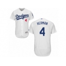 Men's Majestic Los Angeles Dodgers #4 Babe Herman White Flexbase Authentic Collection MLB Jersey