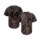 Men's Majestic Los Angeles Dodgers #44 Rich Hill Authentic Camo Realtree Collection Flex Base MLB Jersey