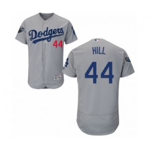 Men's Majestic Los Angeles Dodgers #44 Rich Hill Gray Alternate Flex Base Authentic Collection 2018 World Series MLB Jersey