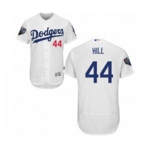 Men's Majestic Los Angeles Dodgers #44 Rich Hill White Home Flex Base Authentic Collection 2018 World Series MLB Jersey