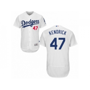 Men's Majestic Los Angeles Dodgers #47 Howie Kendrick White Flexbase Authentic Collection MLB Jersey