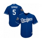 Men's Majestic Los Angeles Dodgers #5 Corey Seager Replica Royal Blue Alternate Cool Base 2018 World Series MLB Jersey