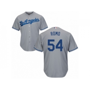 Men's Majestic Los Angeles Dodgers #54 Sergio Romo Replica Grey Road Cool Base MLB Jersey