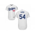 Men's Majestic Los Angeles Dodgers #54 Sergio Romo White Flexbase Authentic Collection MLB Jersey