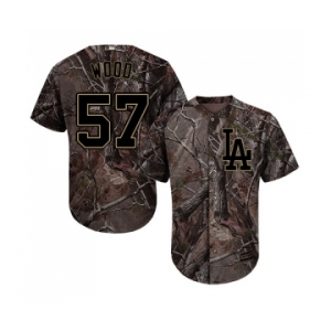 Men's Majestic Los Angeles Dodgers #57 Alex Wood Authentic Camo Realtree Collection Flex Base MLB Jersey
