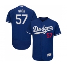 Men's Majestic Los Angeles Dodgers #57 Alex Wood Royal Blue Alternate Flex Base Authentic Collection MLB Jersey