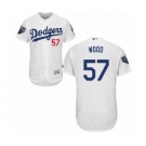 Men's Majestic Los Angeles Dodgers #57 Alex Wood White Home Flex Base Authentic Collection 2018 World Series MLB Jersey