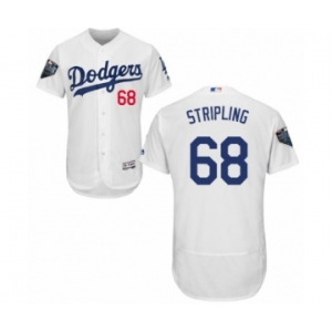 Men's Majestic Los Angeles Dodgers #68 Ross Stripling White Home Flex Base Authentic Collection 2018 World Series MLB Jersey