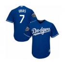 Men's Majestic Los Angeles Dodgers #7 Julio Urias Replica Royal Blue Alternate Cool Base 2018 World Series MLB Jersey