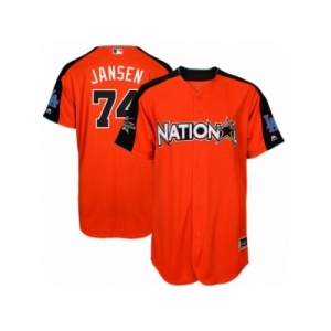 Men's Majestic Los Angeles Dodgers #74 Kenley Jansen Replica Orange National League 2017 MLB All-Star MLB Jersey