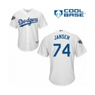 Men's Majestic Los Angeles Dodgers #74 Kenley Jansen Replica White Home Cool Base 2018 World Series MLB Jersey