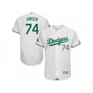 Men's Majestic Los Angeles Dodgers #74 Kenley Jansen White Celtic Flexbase Authentic Collection MLB Jersey