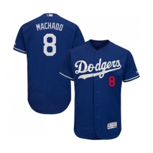 Men's Majestic Los Angeles Dodgers #8 Manny Machado Royal Blue Alternate Flex Base Authentic Collection MLB Jersey